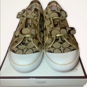Coach Britt A1301 Double Strap Signature Sneakers